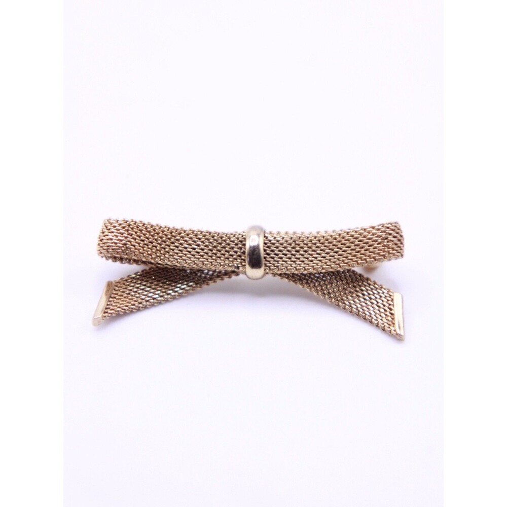 Vintage Designer Rare Grossé Ruban 1957 23k Gold Plated Bow brooch